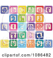 Poster, Art Print Of Colorful Lowercase Letter Alphabet Blocks