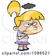 Poster, Art Print Of Grumpy Girl With A Cloud Over Her Head