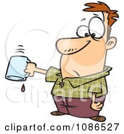 Clipart Businessman Turning Out His Last Drop Of Coffee Royalty Free Vector Illustration by toonaday