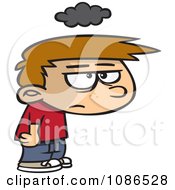 Poster, Art Print Of Grumpy Boy Under A Cloud Of Gloom