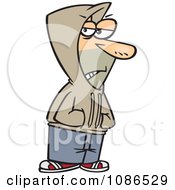 Clipart Shady Man Wearing A Hoodie Royalty Free Vector Illustration