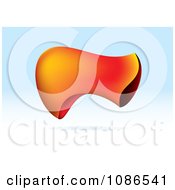 Clipart 3d Orange Abstract Floating Element On Blue Royalty Free Vector Illustration