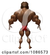 Clipart 3d Male Bodybuilder Posing From Behind Royalty Free CGI Illustration