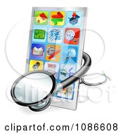 Poster, Art Print Of 3d Medical Stethoscope Around A Touch Screen Smart Cell Phone