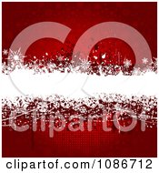 Poster, Art Print Of Red And White Grunge Snowflake Christmas Background