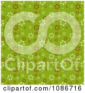 Green Patterned Snowflake Christmas Background