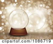 3d Clear Snow Glob Eover Glittery Gold