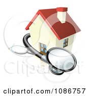 Poster, Art Print Of 3d Stethoscope And House