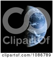 Clipart 3d Earth Partially Engulfed In Darkness Royalty Free CGI Illustration