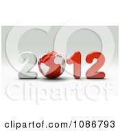 Poster, Art Print Of 3d White And Red 2012 With A Globe