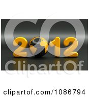 Poster, Art Print Of 3d Black And Yellow 2012 With A Globe