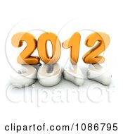 Poster, Art Print Of 3d White And Yellow 2012 With A Globe