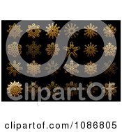 Clipart Golden Snowflake Icons Royalty Free Vector Illustration