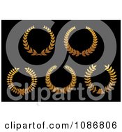 Clipart Golden Laurel Wreaths Royalty Free Vector Illustration