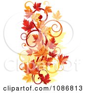 Poster, Art Print Of Vertical Autumn Leaf Swirl