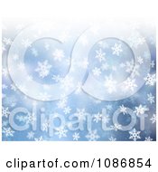 Poster, Art Print Of 3d Falling Snowflakes Over Blue Background