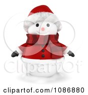 Poster, Art Print Of 3d Snowman In A Santa Suit