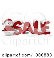 Poster, Art Print Of 3d Santa Snowman By Sale