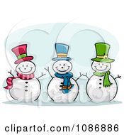 Poster, Art Print Of Three Jolly Snowmen