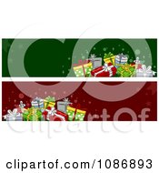Poster, Art Print Of Red And Green Christmas Gift Website Banners