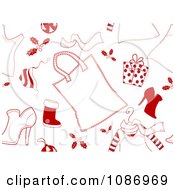 Poster, Art Print Of Seamless Red And White Christmas Shopping Background