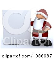 Poster, Art Print Of 3d Santa Presenting A Sign