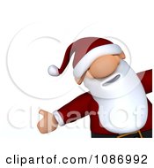 Poster, Art Print Of 3d Happy Santa Holding An Arm Out