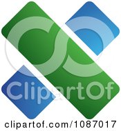 Clipart Blue And Green Division Symbol Royalty Free Vector Illustration