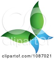 Clipart Blue And Green Ecology Butterfly Royalty Free Vector Illustration