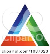 3d Blue Green And Orange Triangle