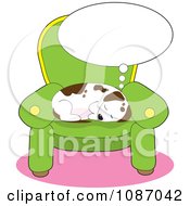 Poster, Art Print Of Comfortable Puppy Sleeping And Dreaming On A Chair