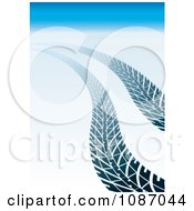 Clipart Curving Tire Tracks Through Snow Royalty Free Vector Illustration