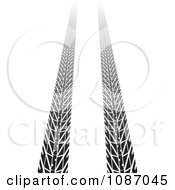 Clipart Tire Tracks Leading Forward Royalty Free Vector Illustration