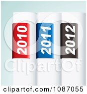 3d White Tabs With 2010 2011 And 2012 Year Labels