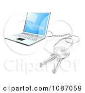 Poster, Art Print Of 3d Key Ring Attached To A Laptop Computer