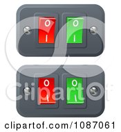 Poster, Art Print Of 3d Red And Green On And Off Switch Buttons