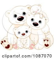 Poster, Art Print Of Happy Polar Bear Family Cuddling