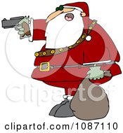 Poster, Art Print Of Santa Aiming A Gun