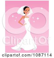 Clipart Beautiful African Bride Posing In Her Dress Royalty Free Vector Illustration by Monica #COLLC1087114-0132