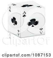 3d Ace Of Clubs Cube With A Reflection