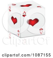 3d Ace Of Hearts Cube With A Reflection