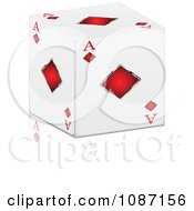 Poster, Art Print Of 3d Ace Of Diamonds Cube With A Reflection