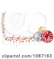 Scratched Christmas Website Banner With Baubles