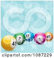 3d Bingo Or Lottery Balls On A Star And Bubble Background