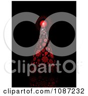 Poster, Art Print Of Glowing Red Snowflake Christmas Tree And Shining Star