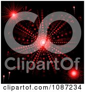 Clipart Glowing Red Snowflake Firework Burst Royalty Free Vector Illustration by elaineitalia