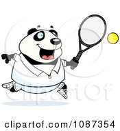 Poster, Art Print Of Chubby Panda Playing Tennis