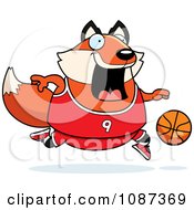 Poster, Art Print Of Chubby Fox Playing Basketball