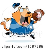 Poster, Art Print Of Chubby Orange Cat Playing Baseball