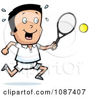 Poster, Art Print Of Boy Swinging His Tennis Racket At The Ball